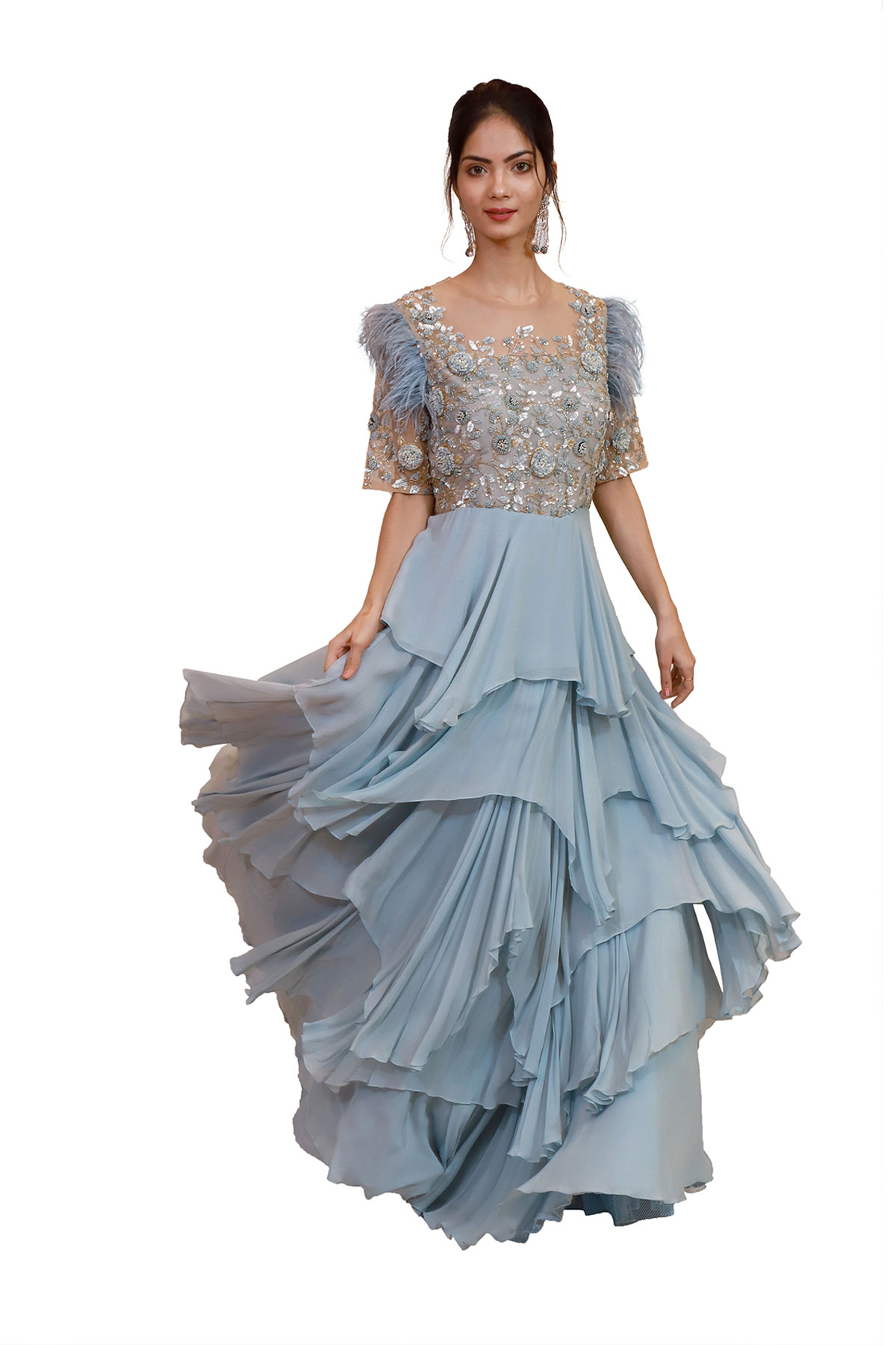Three Layered Georgette Dress – Divya Goyal